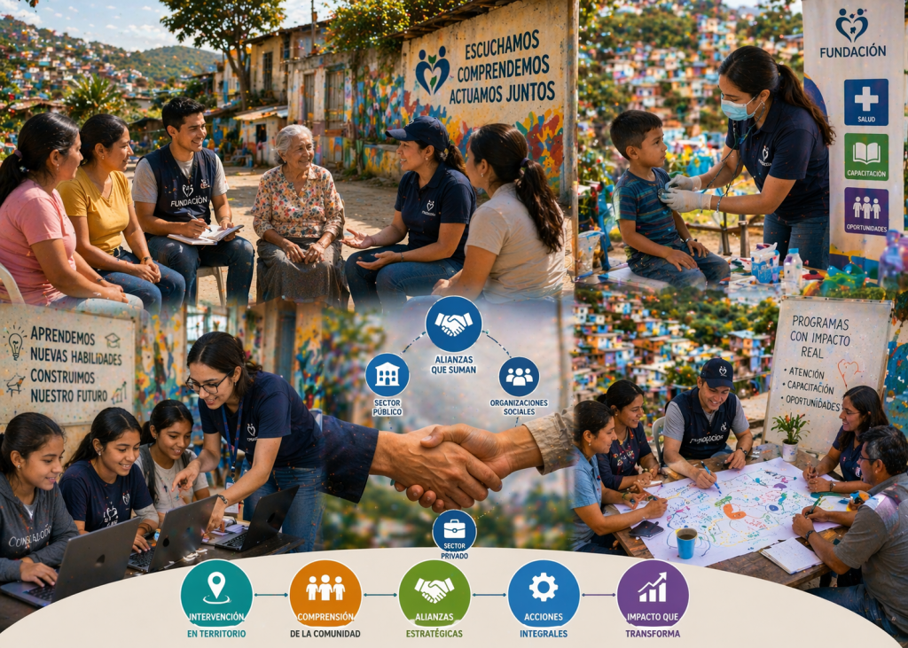 Acción local, conexión social, trabajo cercano, redes de apoyo, impacto real, formación, crecimiento, calidad de vida.
