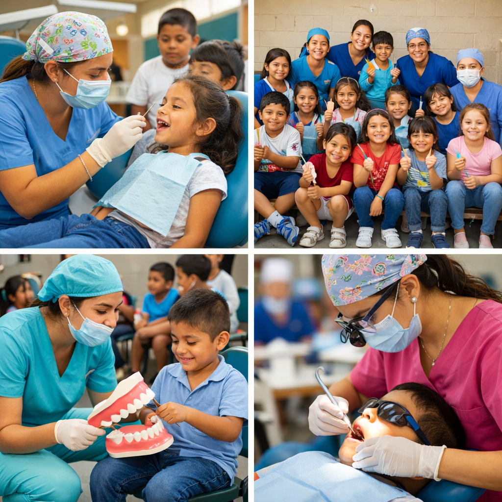Salud bucal, odontopediatría, prevención, infancia, atención gratuita, comunidades vulnerables, impacto social, acceso a salud.